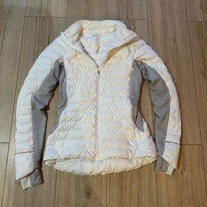 Lululemon Athletica Cream and Gray Fluff Off Jacket
